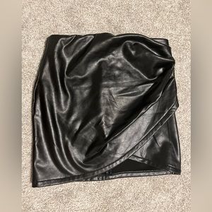 Leather black skirt
